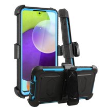FIEWESEY for Samsung Galaxy A53 Phone Case,Heavy Duty Shock-Absorption/High Impact Resistant Armor Holster Defender Case with Kickstand   Swivel Belt Clip Holster for Samsung Galaxy A53 (Blue)