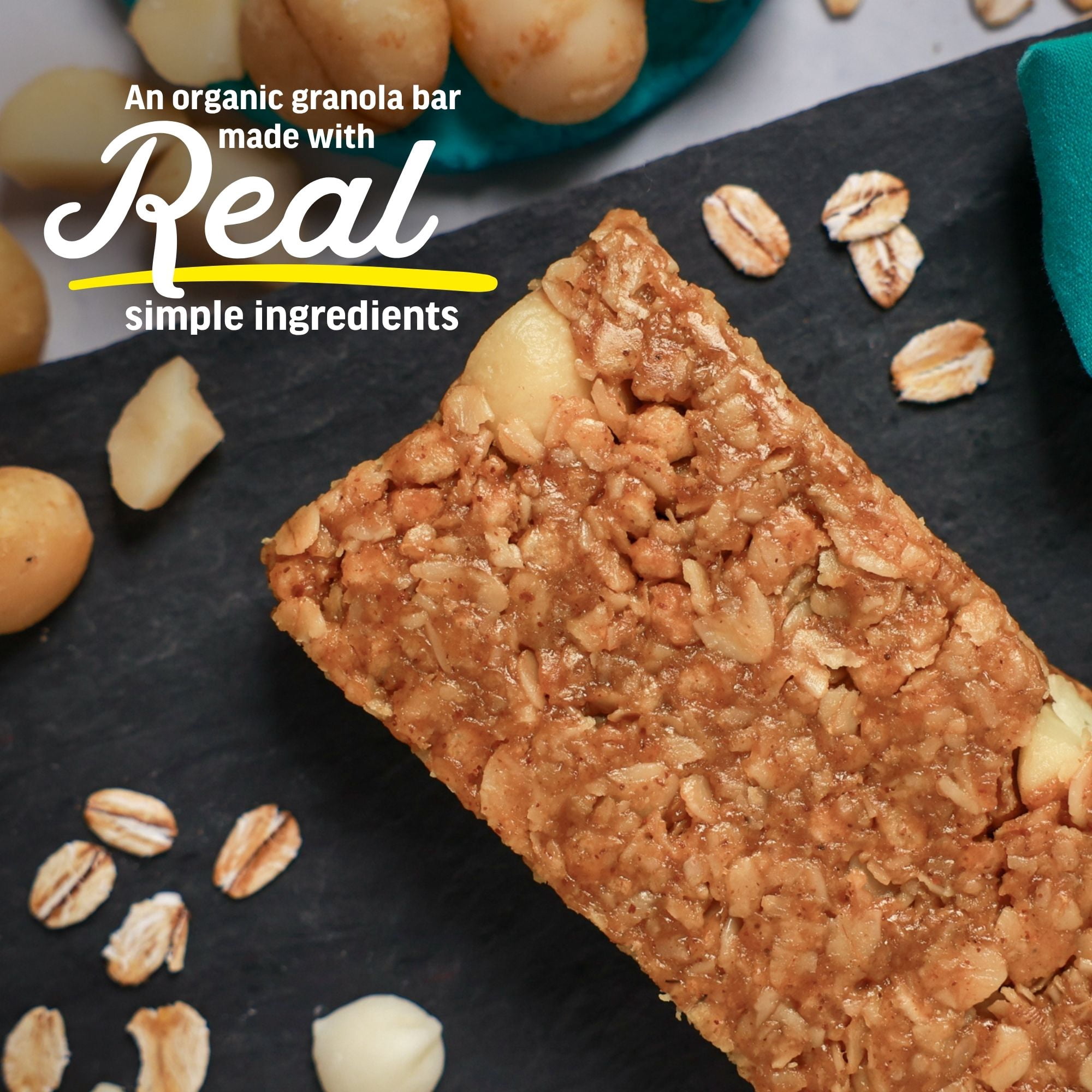 Kate’s Real Food Organic Granola White Chocolate Macadamia Nut All Natural Energy Bars - Non GMO, Soy Free, Whole Grain, and Made with Gluten Free Oats - 24 count