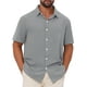 thumbnail image 5 of CAMISAS DE HOMBRE CORTAS DE MANGA PARA EL DÍA DEL PADRE INSPIRADOR, CAMISA DE PLAYERA DE VERANO CON CUELLO PUNTA M GRIS, 5 of 6