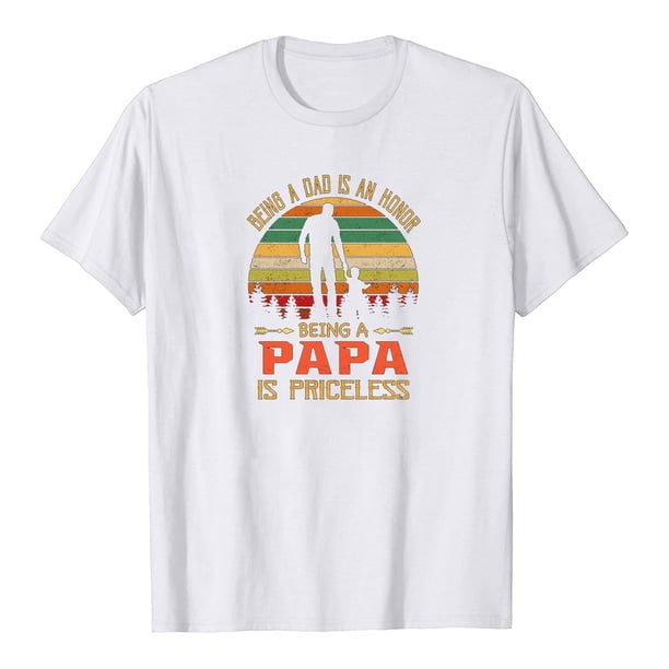 Camiseta del día del padre Camiseta de manga corta con estampado de letras de verano para hombre y mujer Regalo para el padre Pompotops hfajkhk131297