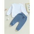 thumbnail image 4 of Bagilaanoe 2PCS Toddler Baby Boy Long Pants Set Letter Print Long Sleeve Sweatshirt Pullover Tops + Drawstring Sweatpants 6M 12M 18M 24M 3T Kids Casual Sweatsuits, 4 of 8
