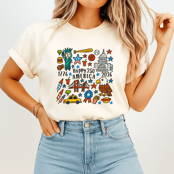 United States of America 250th Anniversary Comfort Colors Shirt Patriotic Vintage Flag 4th of July Tee 250 Years of Independence T-Shirt , Sizes S-5XL - The Golden Shop