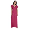 thumbnail image 1 of Inkmeso Robe Maxi en Jersey Style Portefeuille Taille Froncée Été Décontractée Classique Longue, 1 of 8