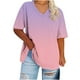 thumbnail image 1 of Camisetas de Verano de las Mujeres de Manga Corta con Cuello en V de Gran Tamaño Camiseta Deportiva Sólida, Base Cómoda Casual, 1 of 4