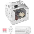 thumbnail image 1 of 10 cajas para cupcakes, 4 agujeros, caja portátil para cupcakes con ventana, inserción y Kuyhfg Bienvenido a Kuyhfg, 1 of 5