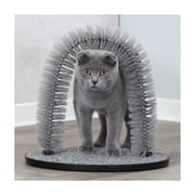 TRIXIE Cat Massager and Self Grooming Arch, Bristle Ring Brush, Carpet Scratcher, Gray