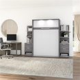 thumbnail image 2 of Atlin Designs Wood Full Murphy Bed with Nightstand in Bark Gray/White, 2 of 7
