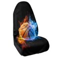 thumbnail image 2 of Chririnla Front Bucket Seat Protector Machine Washable Microfiber, Compatible with Van Truck Seat, for Cars Trucks SUVs, Fire Ice Basketball, 2 of 7