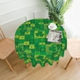 thumbnail image 2 of Happy St Patrick''s Day Round Tablecloth 60 Inch Green Shamrock Leaves Lucky Decorations Table Clothes Spring Holiday Waterproof Reusable Circle Table Cover for Picnic Party Dining Room Home Decor, 2 of 6