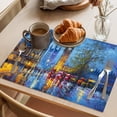 thumbnail image 3 of Big Ben Cotton Linen Placemats Set of 1, Urban Street Red Bus Impressionist Washable Table Place Mats Heat Insulating Placemat for Dining Room Kitchen Daily Use 13 x 19 Inch, 3 of 9