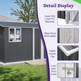 thumbnail image 5 of Jaxilyn 10x8 Ft Outdoor Storage Shed, Metal Garden Tool Shed With Lockable Doors And Windows, Grey, 5 of 9