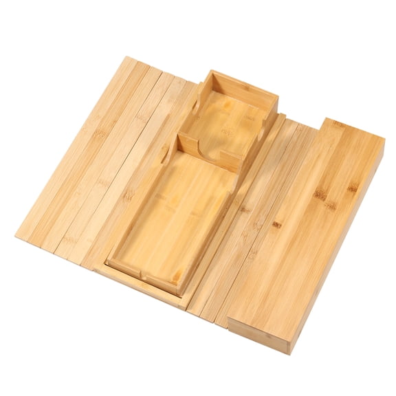 Bamboo Couch Cup Holder with Side Storage Pocket Versatile Couch Arm Tray Organizer Practical Sofa Armrest Tray Table Non Slip Couch Arm Table Tray for Snacks Drinks