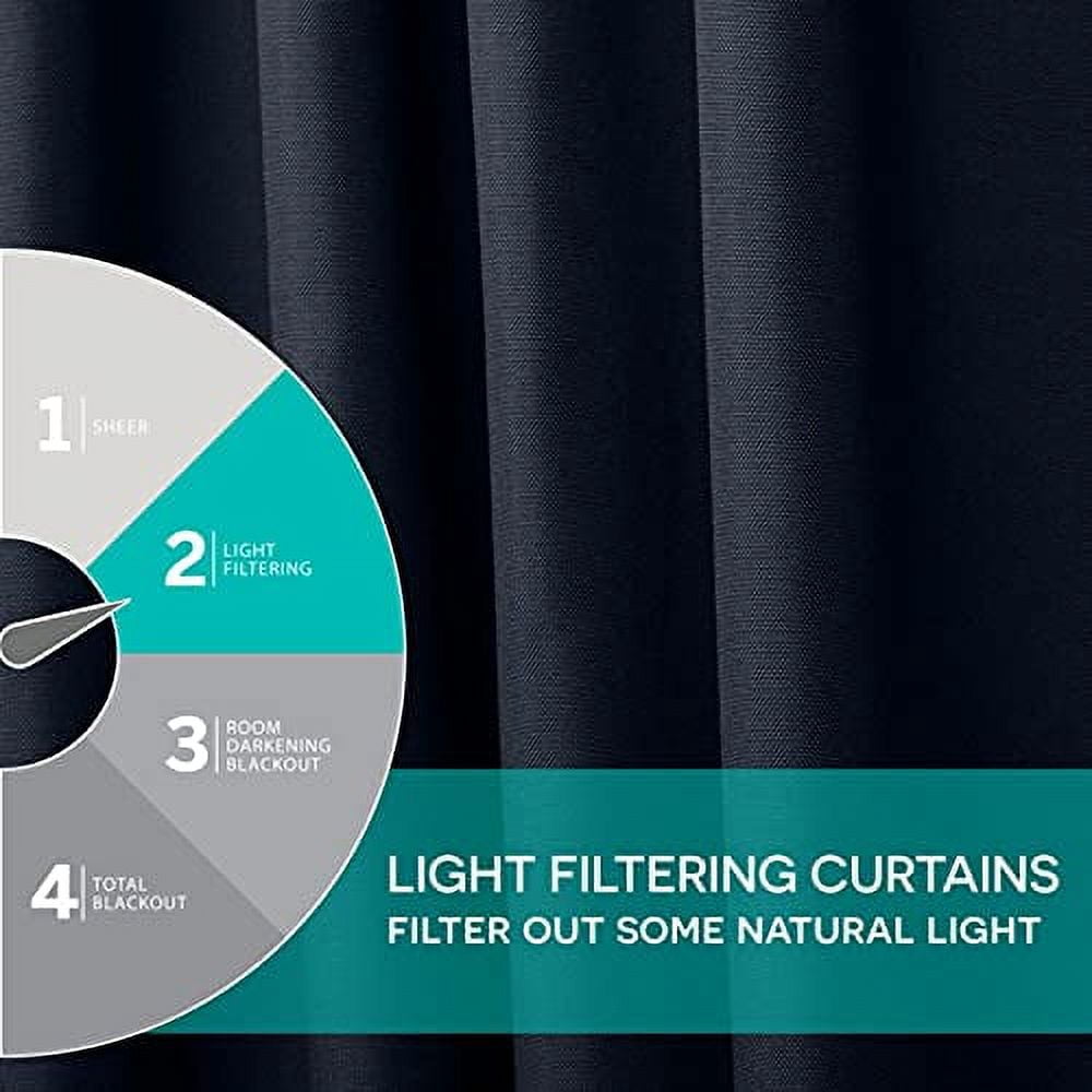 Exclusive Home Cabana Solid Indoor/Outdoor Light Filtering Hook-and-Loop Tab Top Curtain Panel Pair, 54"x108", Navy