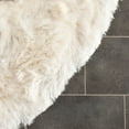 thumbnail image 4 of SAFAVIEH Paris Darwin Plush Polyester Shag Area Rug, Ivory, 7' x 7' Round, 4 of 7