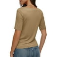 thumbnail image 7 of Mgmyaa Womens Blouses V-Neck Short Sleeve Corset T Shirts Casual Tops Beach Shirt, 7 of 7
