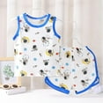thumbnail image 4 of Penkiiy Toddler Boys & Girls Summer Sleeveless Top & Shorts Set - Cute Animal Print, Ultra-Soft Comfy 2-Piece, 4 of 5