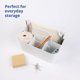 thumbnail image 2 of QPENWEI Blanc Organisateur polyvalent - Caddy de rangement empilable en plastique avec poignée | Caddy de nettoyage, caddy d'artisanat, caddy de bureau, organisateurs et rangements artistiques, 2 of 3
