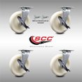thumbnail image 2 of 8 Inch Stainless Steel Nylon Caster Set with Ball Bearings 4 Brake 2 Swivel Lock, 2 of 2