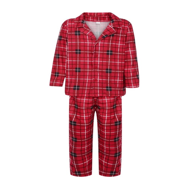 Ensemble de Pyjamas Assortis pour la Famille de Noël, Imprimé à Carreaux Rouges Buffalo, Vêtements de Nuit pour Hommes, Femmes, Enfants, Bébé, Chien