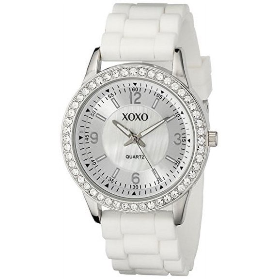 Women's XO8039 White Bumpy Silicone Rubber Strap Watch