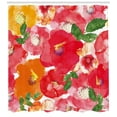 thumbnail image 3 of Ambesonne Flower Shower Curtain, Watercolor Style Floral, 69"Wx70"L, Red and Orange, 3 of 3