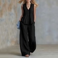 thumbnail image 2 of Two Piece Pant Set For Women Pocket Easy Vacation Daywear Summer Functional Daily Wear Everyday Flowy Modern Simple Travel Ready For Travel For Work, 2 of 7