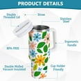 thumbnail image 2 of Yayeee 40oz Double-Wall Insulated Stainless Steel Tumbler with Handle Bottle, Retro Blue Floral, 2 of 8
