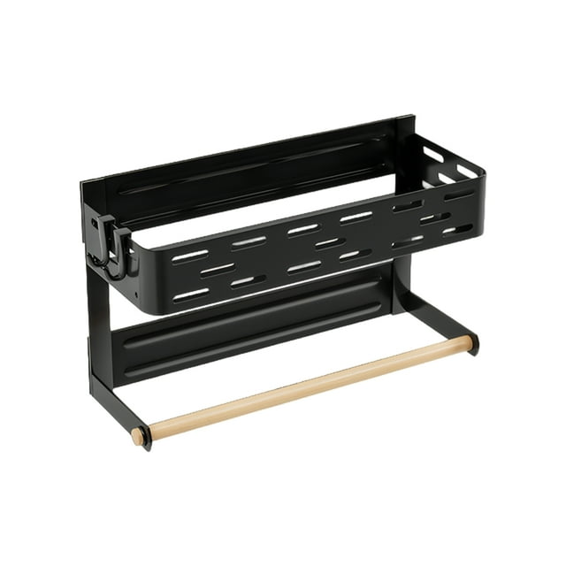 VONKY Racks In One Place For Easy Access Magnetic Refrigerator Storage black double-deck