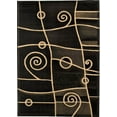 thumbnail image 2 of Handcraft Rugs-Modern Contemporary Brand New Area Rugs-Abstract Carpet with Wavy Swirls -Shed free Black/Ivory/Beige/Brown 8x10 feet, 2 of 8