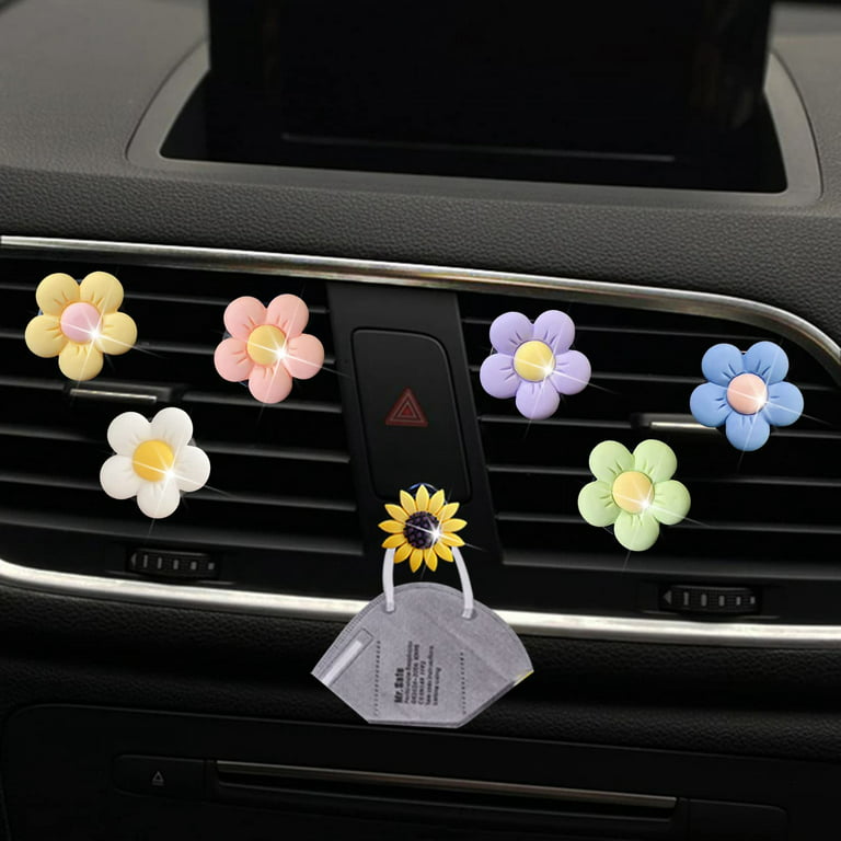 12PCS Flower Vent Air Freshener Clips, Mini Car Air Outlet Clips Cute Auto  Interior Decorations for Car Air Vent