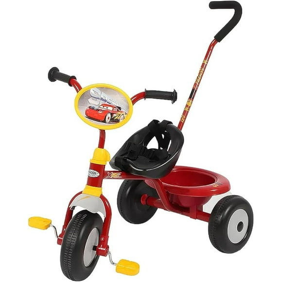 TRICICLO CARS RAYO MCQUEEN TOY MARK C/BARRA EMPUJE Y CINTURÓN