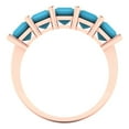 thumbnail image 5 of 2.5 ctw Wedding Band for Women - 18K Rose Gold Simulated Turquoise Stackable Eternity Ring, 5 of 6