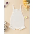 thumbnail image 3 of Suealasg Baby Girl First Birthday Outfit Sleeveless Square Neck One Embroidery Romper Jumpsuit Infant Girl 1st Birthday Bodysuit 0-18 Months, 3 of 8