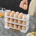 thumbnail image 1 of MesaSe Egg Container for Refrigerator 3-Tier Holder Rack with Handle & Flipping Tier Time Marker 30 Counts, 1 of 5