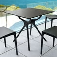 thumbnail image 4 of Luxury Commercial Living 31.5" Black Square Laminated Top Outdoor Patio Dining Table, 4 of 8