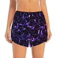 thumbnail image 2 of Picia Galaxy Lightning Pattern Women's 2 in 1 Athletic Running Shorts High Waisted Workout Casual Gym Sweat Shorts with Comfy Liner Zipper Pockets-Large, 2 of 9