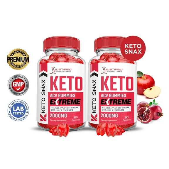 (2 Pack) Keto Snax Extreme ACV Gummies 2000mg Dietary Supplement 120 Gummys