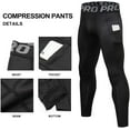 thumbnail image 3 of LANBAOSI Mens Tights Leggings Quick Dry Sports Base layer With Phone Pockets, 3 Pack Size L, 3 of 6