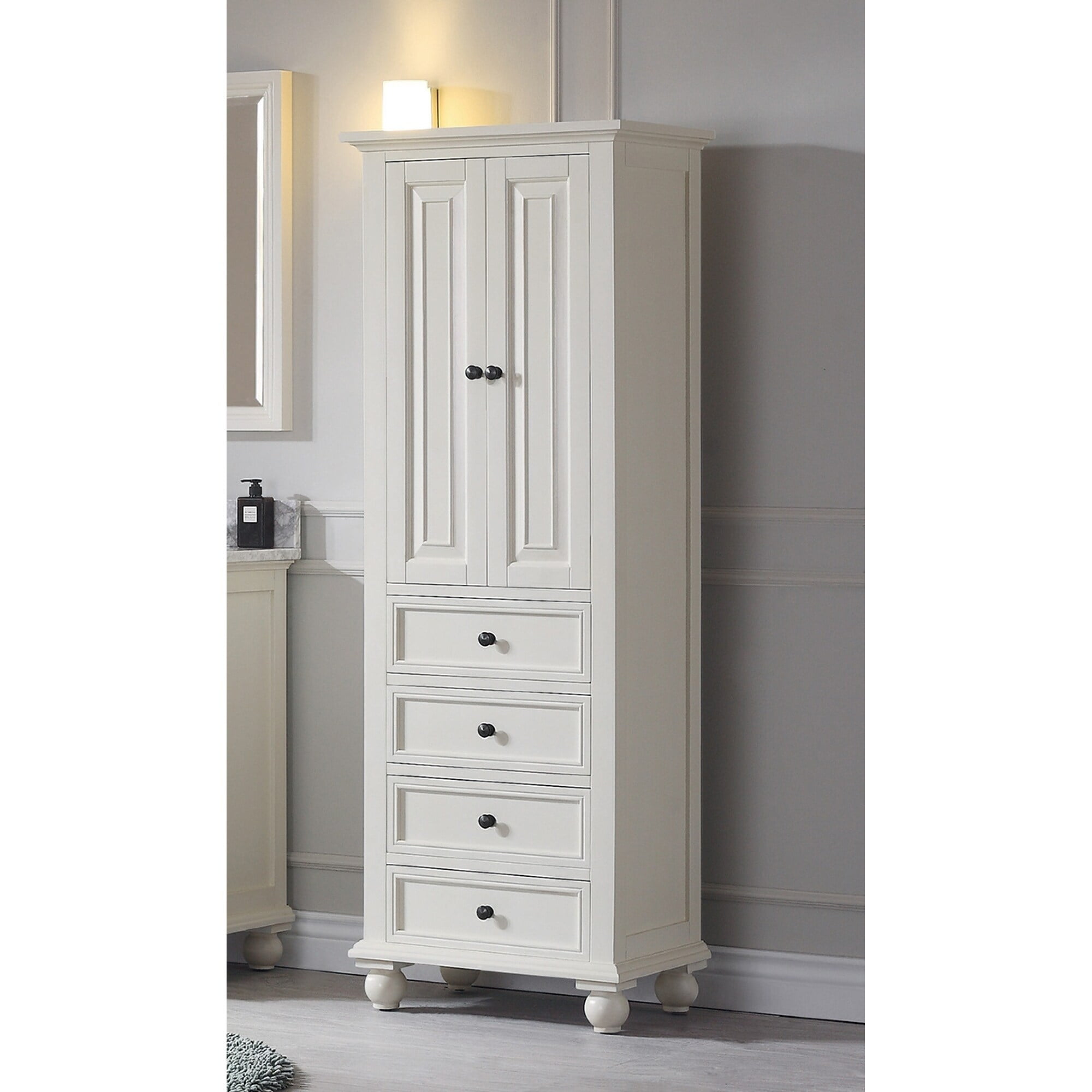 Avanity Thompson 24 Inch French White Finish Linen Cabinet 24w X 68