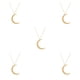 thumbnail image 3 of Collar de cadena Ajustable Qarigey con colgante de Luna Oro, 3 of 5
