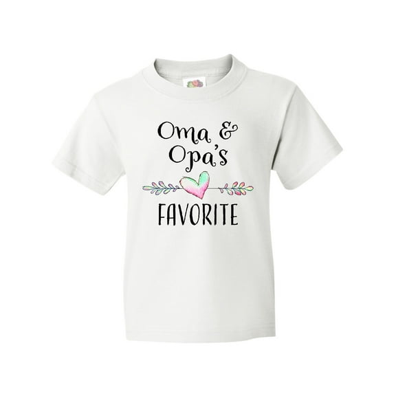 Inktastic Oma and Opa's Favorite- Heart Grandchild Youth T-Shirt