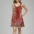 thumbnail image 4 of Ovzne Robes pour Femmes Robe de Vacances Printemps et Été à Boutons Col en V avec Bretelles Robe Grande Taille Imprimée en Liquidation, 4 of 7