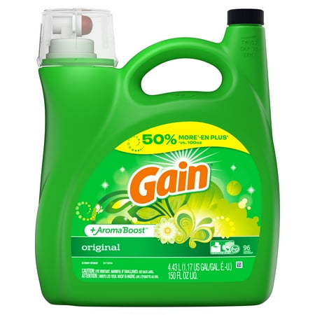 Gain Original, Liquid Laundry Detergent, 150 Fl Oz, 96 (Best Washing Powder For Black Clothes)