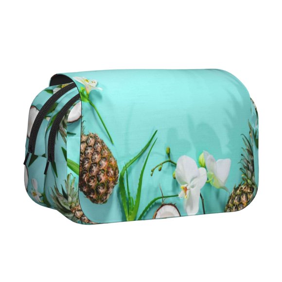 Cauagu Tropical Pineapple for Big Capacity Pencil Pen Case Office College School Large Storage High Capacity Bag Pouch Holder Box Organizer