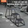 thumbnail image 2 of VEVOR Plyometric Jump Boxes, 12/18/24 Inch Plyo Box, Platform and Jumping Agility Box, Anti-Slip Fitness Exercise Step Up Box Set for Home Gym Training, Conditioning Strength Training, Black, 2 of 9