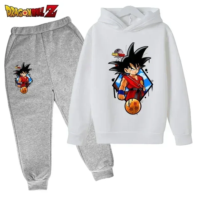 Sudadera con capucha de Goku de dibujos animados para niños y niñas, Top de moda Simple, ropa para niños y niñas, siete Dragon Ball