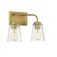 thumbnail image 5 of Trade Winds Lighting 2-Light Bathroom Vanity Light In Natural Brass, 5 of 6