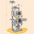 thumbnail image 6 of Yaheetech 67.1" H Large Cat Tree with 2 Big Condos and 1 Basket, Light Gray, 6 of 7
