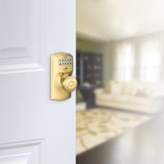 Schlage FE595 CAM 619 GEO Camelot Keypad Entry with Flex-Lock and Georgian Style Knobs, Satin Nickel