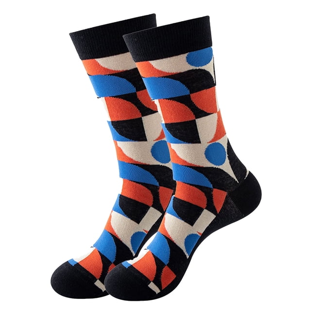 MSJUHEG Chaussettes pour Femmes, Chaussettes de Course, Chaussettes Douces, Chaussettes Cheville pour Femmes, Chaussettes pour Femmes, Chaussettes pour Femmes Filles Motif Géométrique Coloré Nouveauté Mignon B Taille Unique